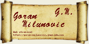 Goran Milunović vizit kartica